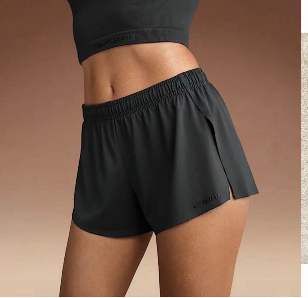 NikeSKIMS Airy Women's Mini Shorts Obsidian XL Authentic Excellent